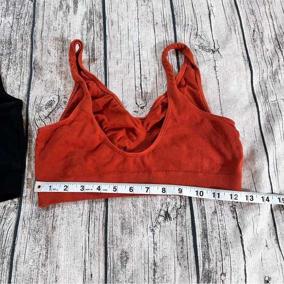 Lot of 2 Boody Bamboo Bras: Wireless Orange Bralette & Black Sports Bra, Medium - Picture 8 of 8
